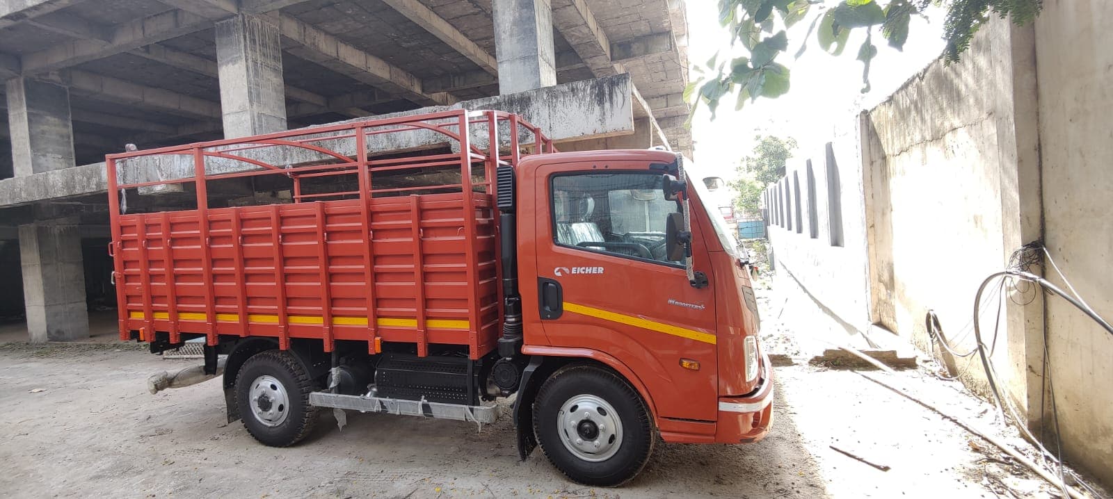 Triveni Packers and Movers Eicher truck loaded for an intercity move